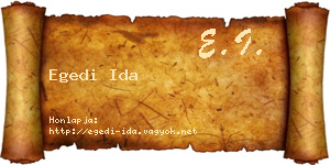 Egedi Ida névjegykártya